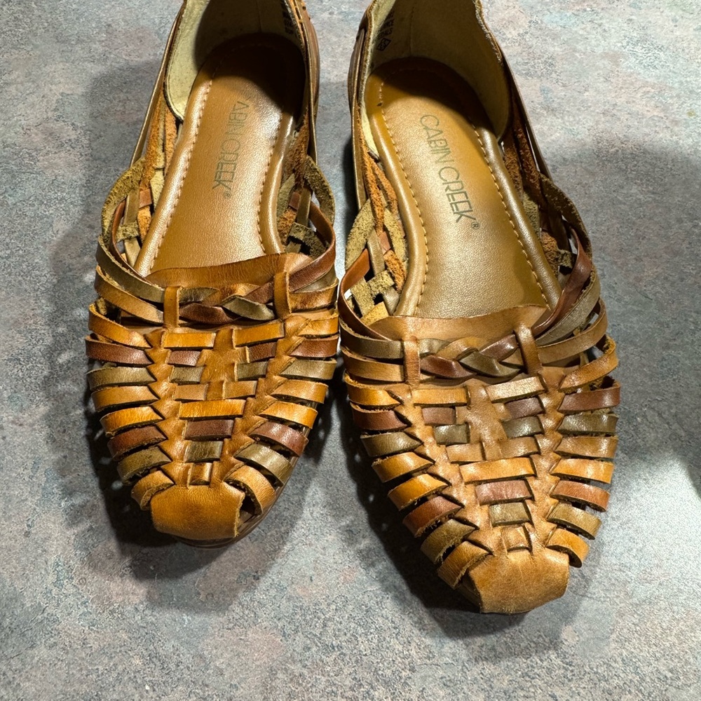 Cabin Creek Brown Woven Flats